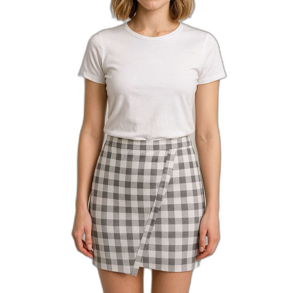 Cabi Women’s Gingham Wrap Pencil Skirt | Size 8